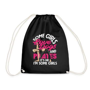 Pilates et filles aimant les chiens - Sac de sport léger - noir - Devant