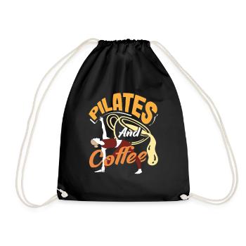 Pilates et café pour la routine matinale - Sac de sport léger - noir - Devant