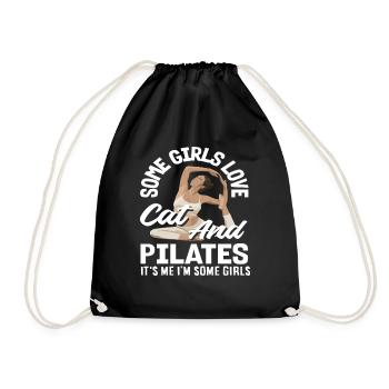 Pilates et chats pour les filles - Sac de sport léger - noir - Devant
