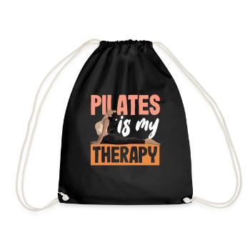 Pilates Is My Therapy Inspiration - Drawstring Bag - black - Front