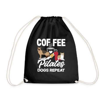 Pilates Café Chiens Répéter Fun - Sac de sport léger - noir - Devant