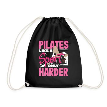 Pilates Like a Sport Only Harder - Drawstring Bag - black - Front