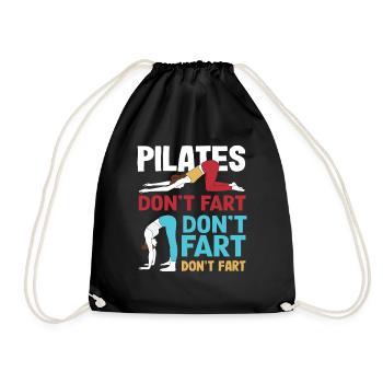 Pilates No Farting Humorous Exercise - Drawstring Bag - black - Front