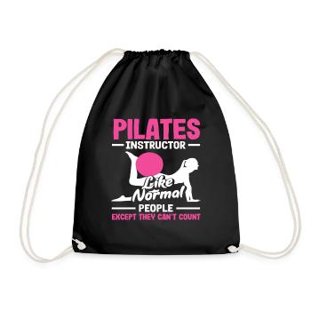 Pilates Instruktor Lustig Spruch - Turnbeutel - Schwarz - Vorne