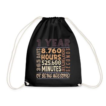 Birthday outfit for 1 year old! 1st Birthday - Drawstring Bag - black - Front