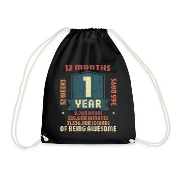 Birthday outfit for 1 year old! 1st Birthday - Drawstring Bag - black - Front