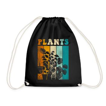 Amoureux des plantes jardinage rétro - Sac de sport léger - noir - Devant