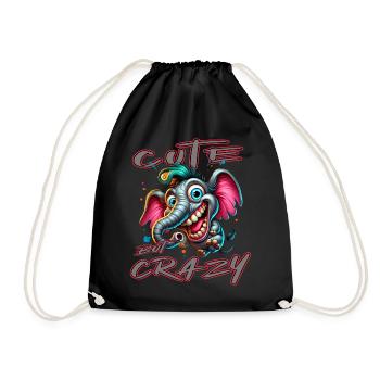 Style de bande dessinée éléphant mignon mais fou - Sac de sport léger - noir - Devant