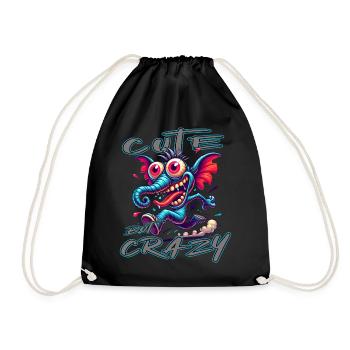Style de bande dessinée éléphant mignon mais fou - Sac de sport léger - noir - Devant