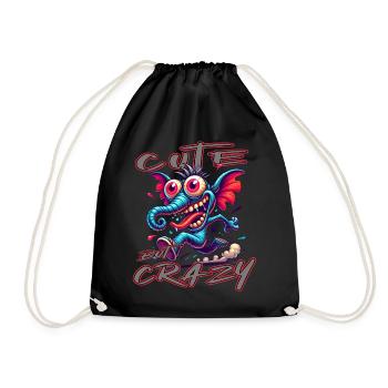 Style de bande dessinée éléphant mignon mais fou - Sac de sport léger - noir - Devant
