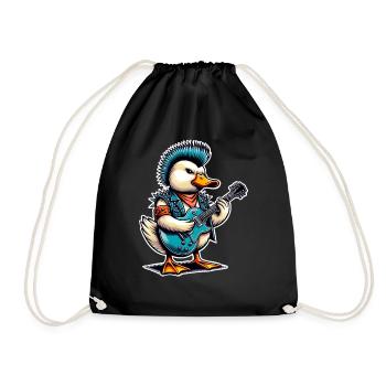 Duck Rock and Roll Guitarist - Drawstring Bag - black - Front