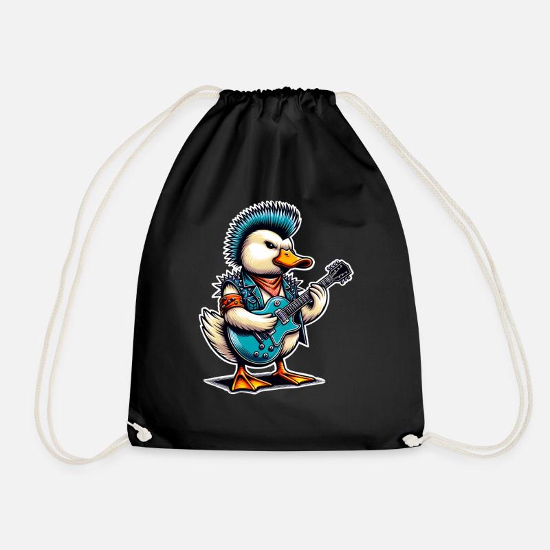 Ente Rock and Roll Gitarrist - Turnbeutel - Schwarz