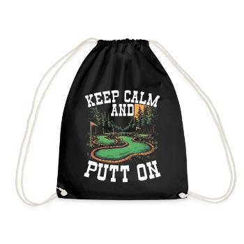 Golf Golf Golfer Golf Course - Drawstring Bag - black - Front