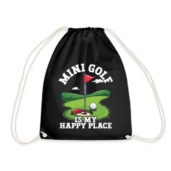 Golf Golf Golfer Golf Course - Drawstring Bag - black - Front