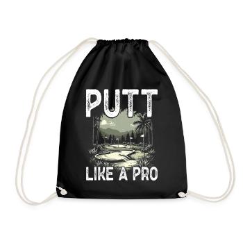 Golf Golf Golfer Golf Course - Drawstring Bag - black - Front