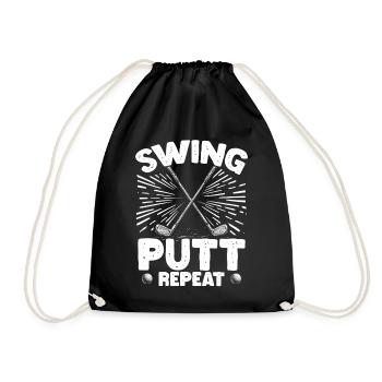 Golf Golf Golfer Golf Course - Drawstring Bag - black - Front