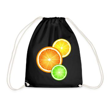 Agrumes Orange Citron Citron Lime - Sac de sport léger - noir - Devant