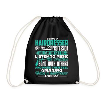 Hairdresser Being A Hairdresser - Drawstring Bag - black - Front