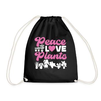 Amoureux des plantes Jardinière Fille Paix - Sac de sport léger - noir - Devant