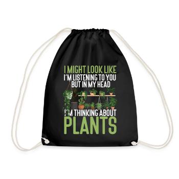 Plant Lover Gardening I Might Look - Drawstring Bag - black - Front