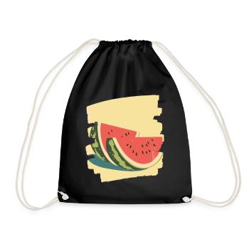 Watermelon - Drawstring Bag - black - Front