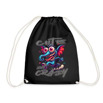 Style de bande dessinée éléphant mignon mais fou - Sac de sport léger - noir - Devant