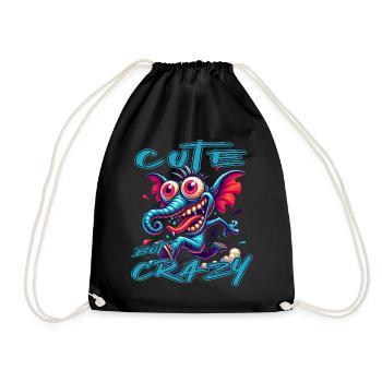 Style de bande dessinée éléphant mignon mais fou - Sac de sport léger - noir - Devant