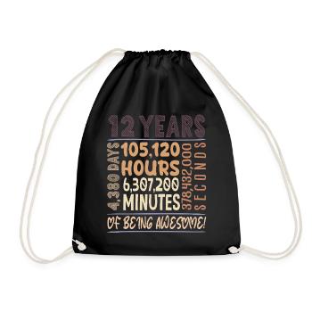 12 ans ! Cadeau d’anniversaire 12e anniversaire - Sac de sport léger - noir - Devant