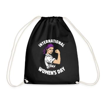 Journée internationale de la femme - Cadeau - Sac de sport léger - noir - Devant