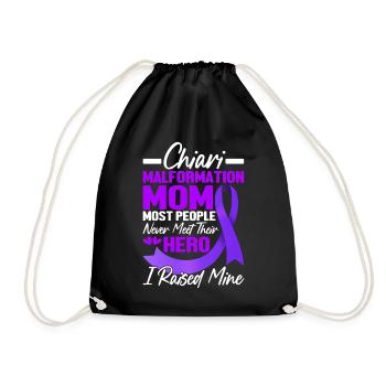 Chiari Malformation Mom Lila Schleife ACM - Turnbeutel - Schwarz - Vorne