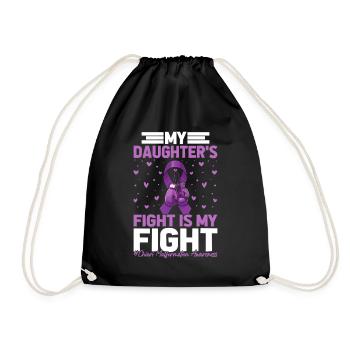 Proud Mom Of A Chiari Malformation Purple ACM - Drawstring Bag - black - Front