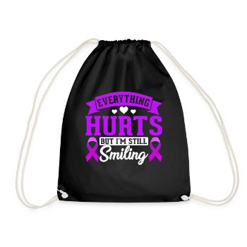 Everything Hurts Chiari Malformation ACM Purple - Drawstring Bag - black - Front