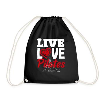 Pilates Live Love Pilates Passion - Drawstring Bag - black - Front
