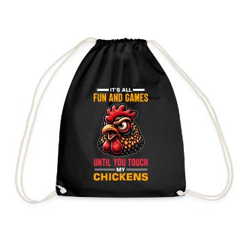Poulets Poulets - Sac de sport léger - noir - Devant