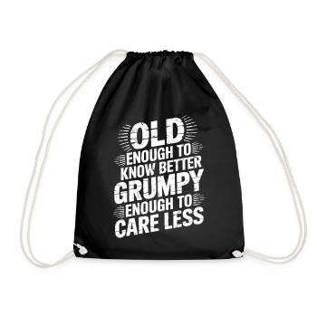 Grumpy Old Man Grumpy - Drawstring Bag - black - Front