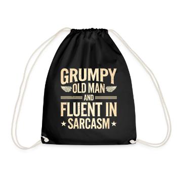 Grumpy Old Man Grumpy - Drawstring Bag - black - Front