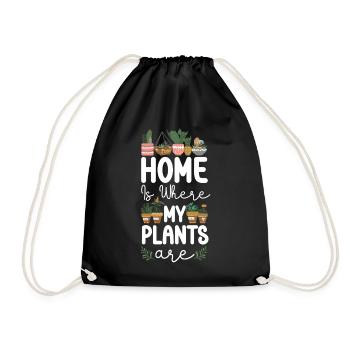 Plant Lover Gardening Home Is - Drawstring Bag - black - Front