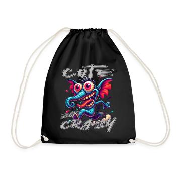 Style de bande dessinée éléphant mignon mais fou - Sac de sport léger - noir - Devant