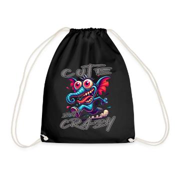 Style de bande dessinée éléphant mignon mais fou - Sac de sport léger - noir - Devant