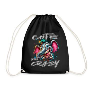 Cute but Crazy Elefant Comic Stil - Turnbeutel - Schwarz - Vorne