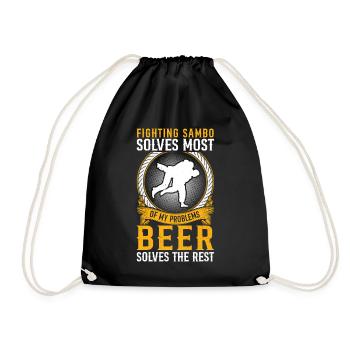 Fighting Sambo solves most of my problems - Sambo - Drawstring Bag - black - Front