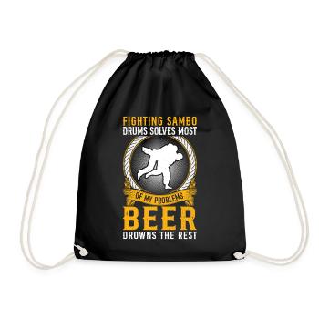 Sambo Quotes Sambo Wrestler Funny Sambo fighter - Drawstring Bag - black - Front