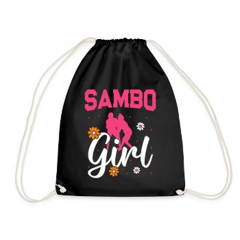 Sambo Girl - Sambo Martial Arts Sambo Fighter - Drawstring Bag - black - Front