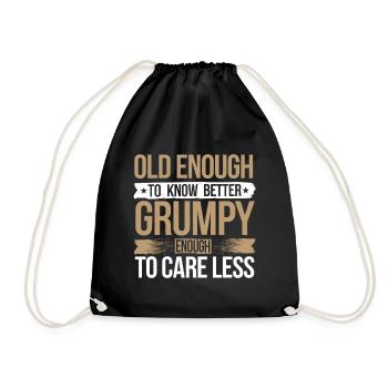 Grumpy Old Man Grumpy - Drawstring Bag - black - Front