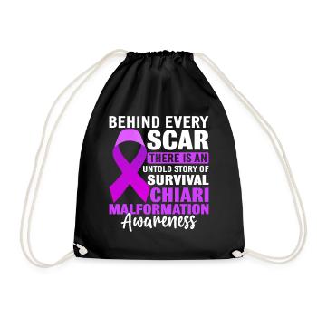 Behind Every Scar Purple Chiari Malformation - Drawstring Bag - black - Front