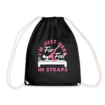 Pilates Je suis juste là pour les pieds dans les sangles - Sac de sport léger - noir - Devant