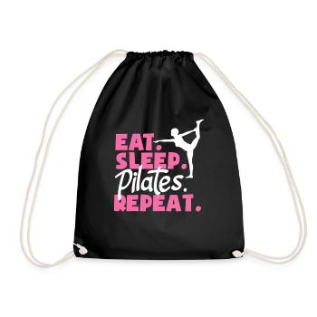 Pilates Eat Sleep Repeat pour les fans de fitness - Sac de sport léger - noir - Devant