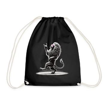 Lion à bascule – sauvage et libre - Sac de sport léger - noir - Devant