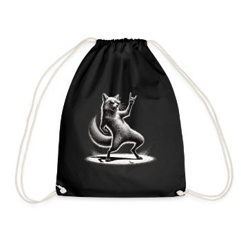 Rocking Fox – Wild & Cool - Drawstring Bag - black - Front