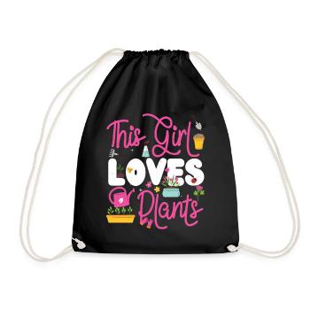 Amateur de plantes jardinière fille ceci - Sac de sport léger - noir - Devant